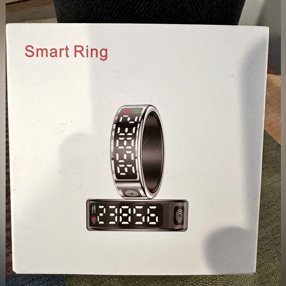 Smart Ring Health Tracker with LED Display Screen - Black - New In Box